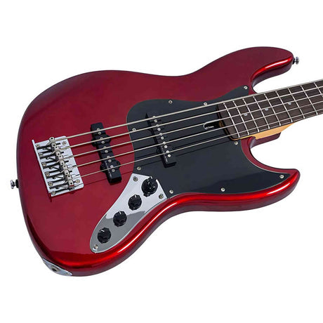 Sire V3N 5/CAR Marcus Miller 5-snarige Actieve Jazz Bas Candy Apple Red met 2-Bands Preamp