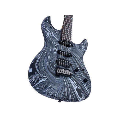 Sire S7 HSS/BKSW Larry Carlton S-Style Elektrische Gitaar Black Swirl met Roasted Maple Hals en Locking Tuners