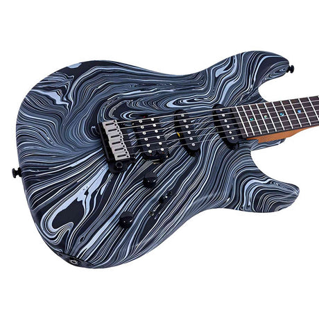 Sire S7 HSS/BKSW Larry Carlton S-Style Elektrische Gitaar Black Swirl met Roasted Maple Hals en Locking Tuners