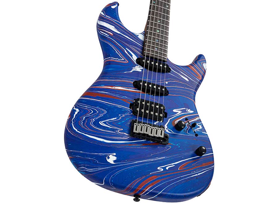Sire S7 HSS/BLSW Larry Carlton S-Style Elektrische Gitaar Blue Swirl met Roasted Maple Hals en Locking Tuners