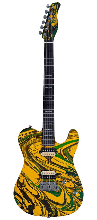 Sire T7 HH/YWSW Larry Carlton T-Style Elektrische Gitaar Yellow Swirl met Roasted Maple Hals en Locking Tuners