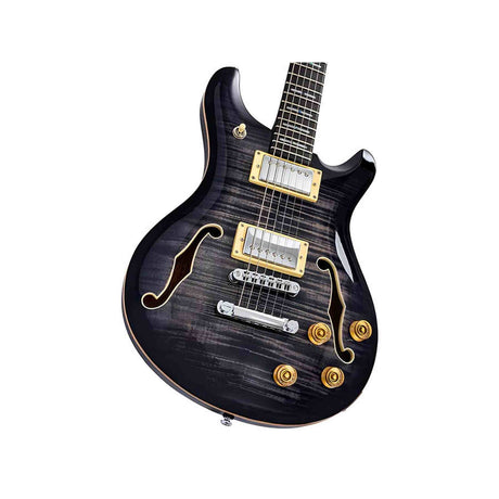 Sire Q7H/TBK Larry Carlton Hollow Elektrische Gitaar Transparent Black met Chambered Mahonie Body en Locking Tuners