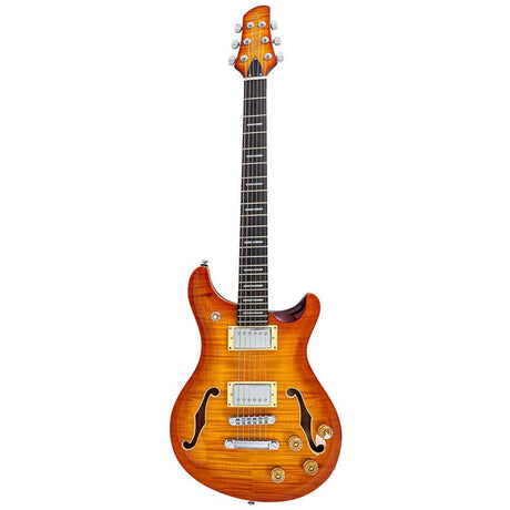 Sire Q7H/AB Larry Carlton Hollow Elektrische Gitaar Amber Burst met Chambered Mahonie Body en Locking Tuners