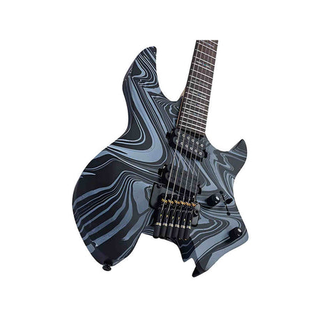 Sire X6H6/BKSW Larry Carlton Headless Elektrische Gitaar Black Swirl met Tremolobrug en Gigbag