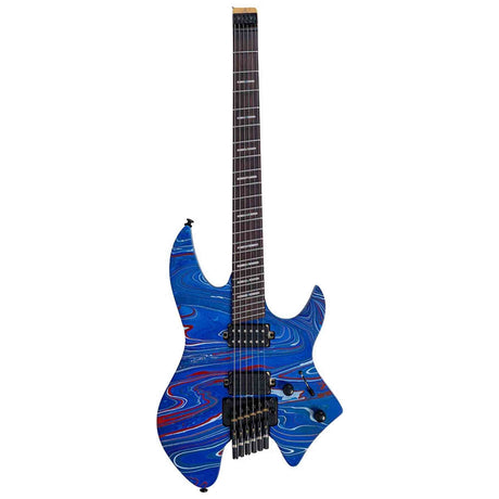 Sire X6H6/BLSW Larry Carlton Headless Elektrische Gitaar Blue Swirl met Tremolobrug en Gigbag