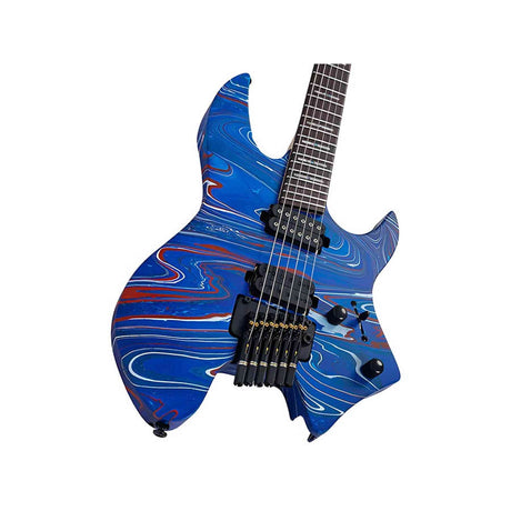 Sire X6H6/BLSW Larry Carlton Headless Elektrische Gitaar Blue Swirl met Tremolobrug en Gigbag