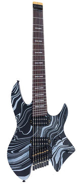 Sire X6H7/BKSW Larry Carlton 7-snarige Headless Elektrische Gitaar Black Swirl met Tremolobrug en Gigbag