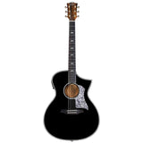 Bromo BAN4CE/BK Denali Series Hillside Auditorium Cutaway gitaar, solid mahogany top, glossy black, heavy duty tas