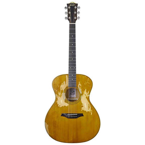 Bromo BAR2R Rocky Mountain Series all solid grand auditorium gitaar, solid spruce top, solid mahogany body, satin relic, heavy duty tas