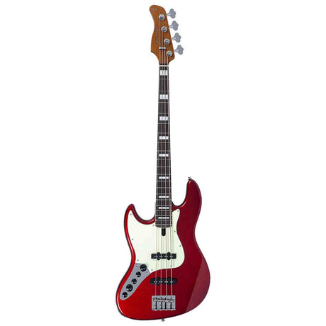 Sire V7N A4L/CAR Marcus Miller Linkshandige 4-snarige Actieve Basgitaar Candy Apple Red met Elzen Body en Heritage-3 Preamp