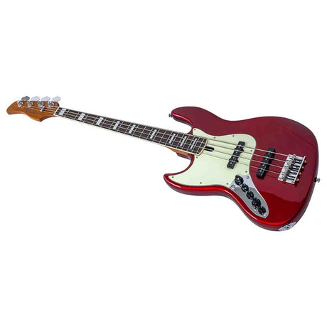 Sire V7N A4L/CAR Marcus Miller Linkshandige 4-snarige Actieve Basgitaar Candy Apple Red met Elzen Body en Heritage-3 Preamp