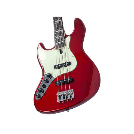 Sire V7N A4L/CAR Marcus Miller Linkshandige 4-snarige Actieve Basgitaar Candy Apple Red met Elzen Body en Heritage-3 Preamp