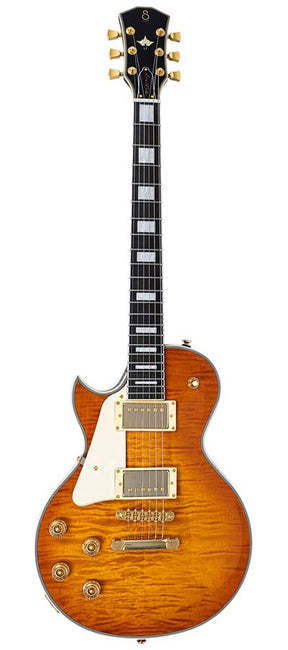Sire L7DXL/AB Larry Carlton Linkshandige L-Style Elektrische Gitaar Amber Burst met Flame Maple Top en Gotoh Tune-O-Matic