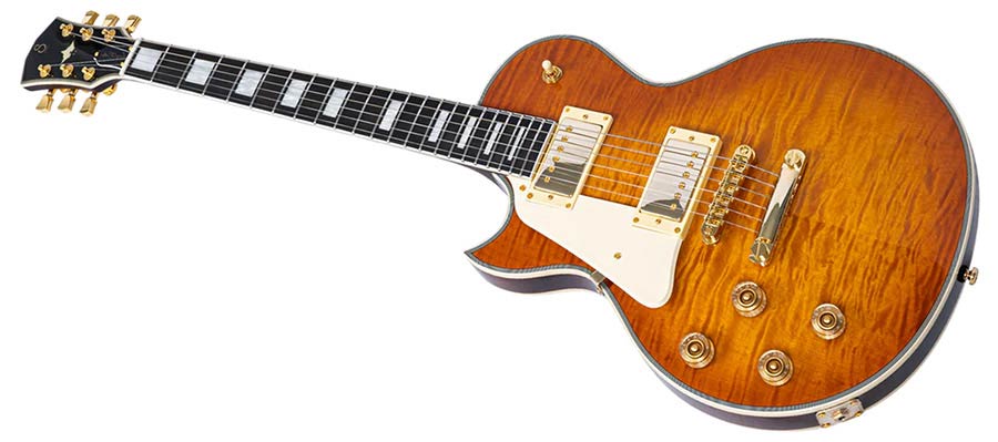 Sire L7DXL/AB Larry Carlton Linkshandige L-Style Elektrische Gitaar Amber Burst met Flame Maple Top en Gotoh Tune-O-Matic