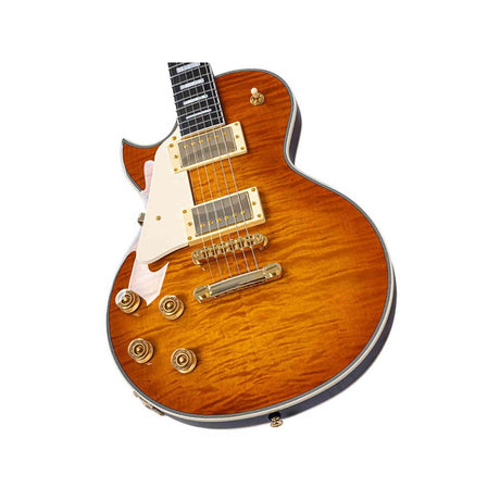 Sire L7DXL/AB Larry Carlton Linkshandige L-Style Elektrische Gitaar Amber Burst met Flame Maple Top en Gotoh Tune-O-Matic