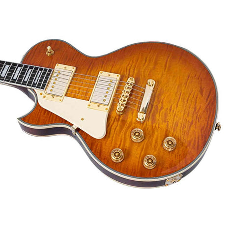 Sire L7DXL/AB Larry Carlton Linkshandige L-Style Elektrische Gitaar Amber Burst met Flame Maple Top en Gotoh Tune-O-Matic