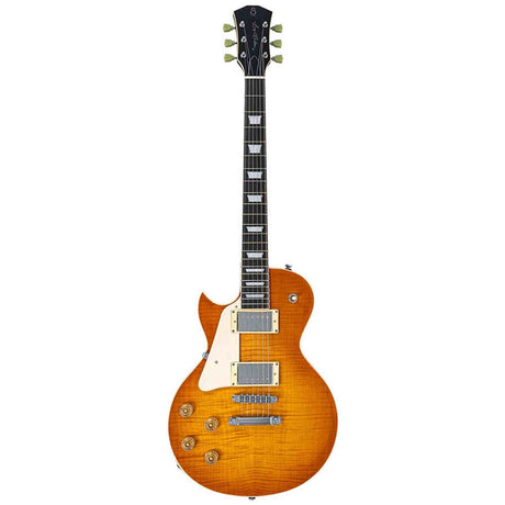 Sire L5L/AB Larry Carlton Linkshandige L-Style Elektrische Gitaar Amber Burst met Flame Maple Top en Coil Split