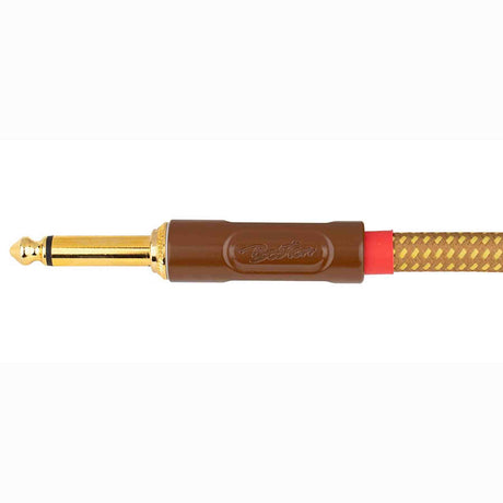 Boston GCRT-60S Prime Series Instrumentkabel 6 meter Jack naar Silent Jack Geel Tweed