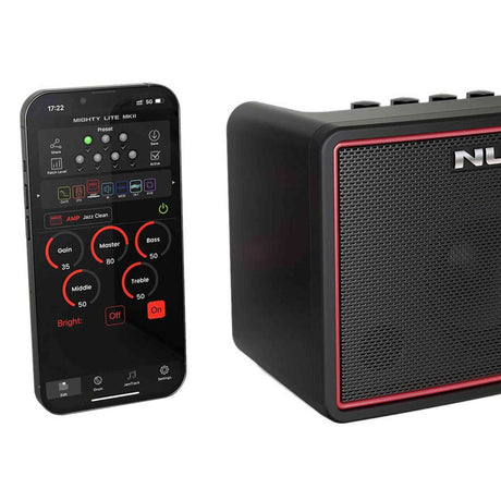 NUX Mighty Lite BT MKII Desktop Gitaarversterker met Bluetooth 3W Roze Paneel