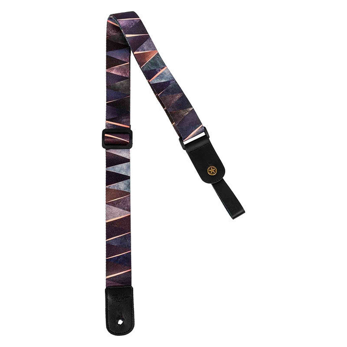Flight S35 Arcana Ukulele Strap Poly/Leer met Geometrisch Patroon en Verstelbare Lengte