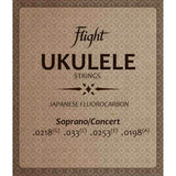 Flight FUSSC-100 Sopraan/Concert Ukulele Snarenset – Fluorocarbon