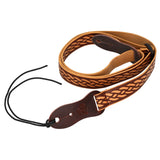 Flight S46 Tan Ukulele Strap Vegan Nubuck met Gevlochten Patroon en Headstock Tie