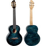 Flight A10QM A10 Volmassief Tenor Ukulele - Gequilte Esdoorn Blauw