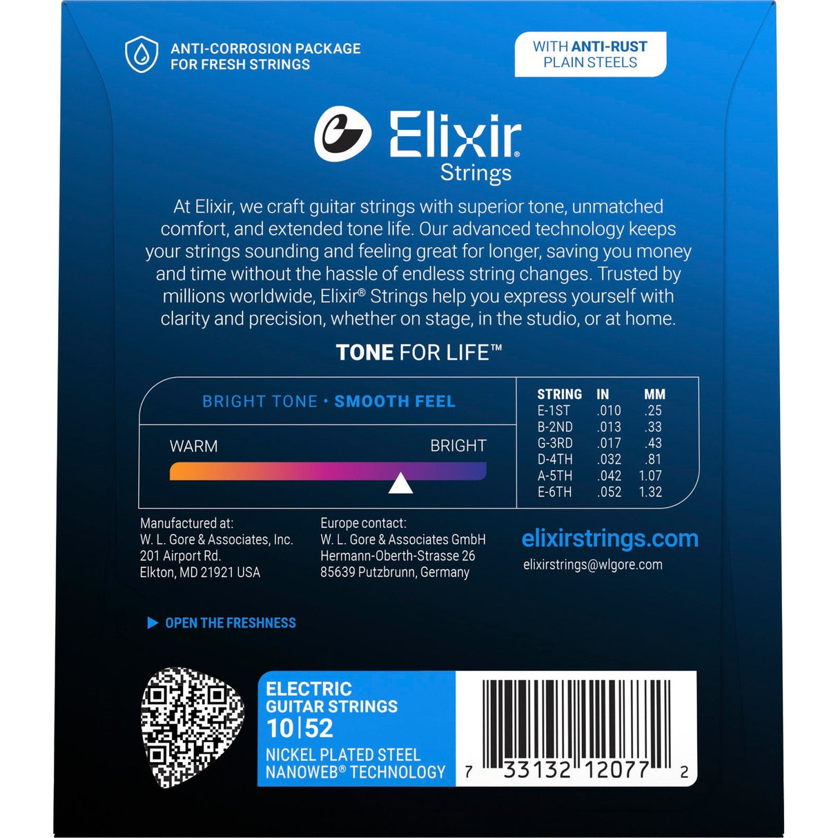 Elixir CEL 12077 Nanoweb elektrische gitaarsnaren Light Heavy 010-052