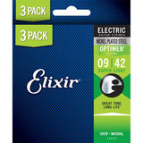 Elixir 16550 Nanoweb elektrische gitaarsnaren 3-Pack Super Light 009-042