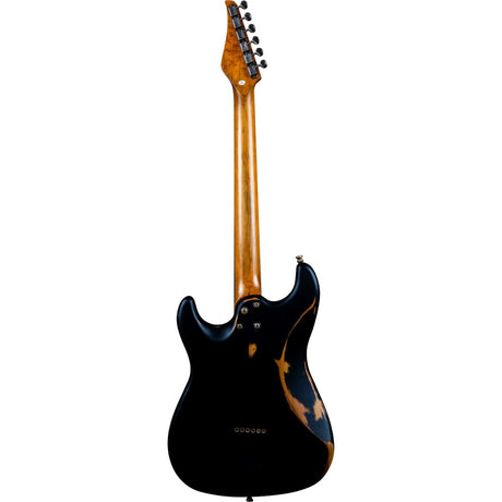 JET JS-800 RLC BK S-style Elektrische Gitaar HS Hardtail Roasted Maple Relic Zwart