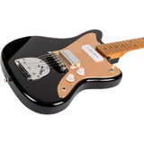 JET JJ-350 BGT Offset Elektrische Gitaar H + P90 Roasted Maple Tremolo Zwart
