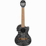 LANIKAI LKUQMBKCET Tenorukelele, Quilted Maple Serie, Black Stain, Voorversterker