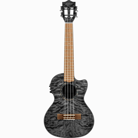 LANIKAI LKUQMBKCET Tenorukelele, Quilted Maple Serie, Black Stain, Voorversterker