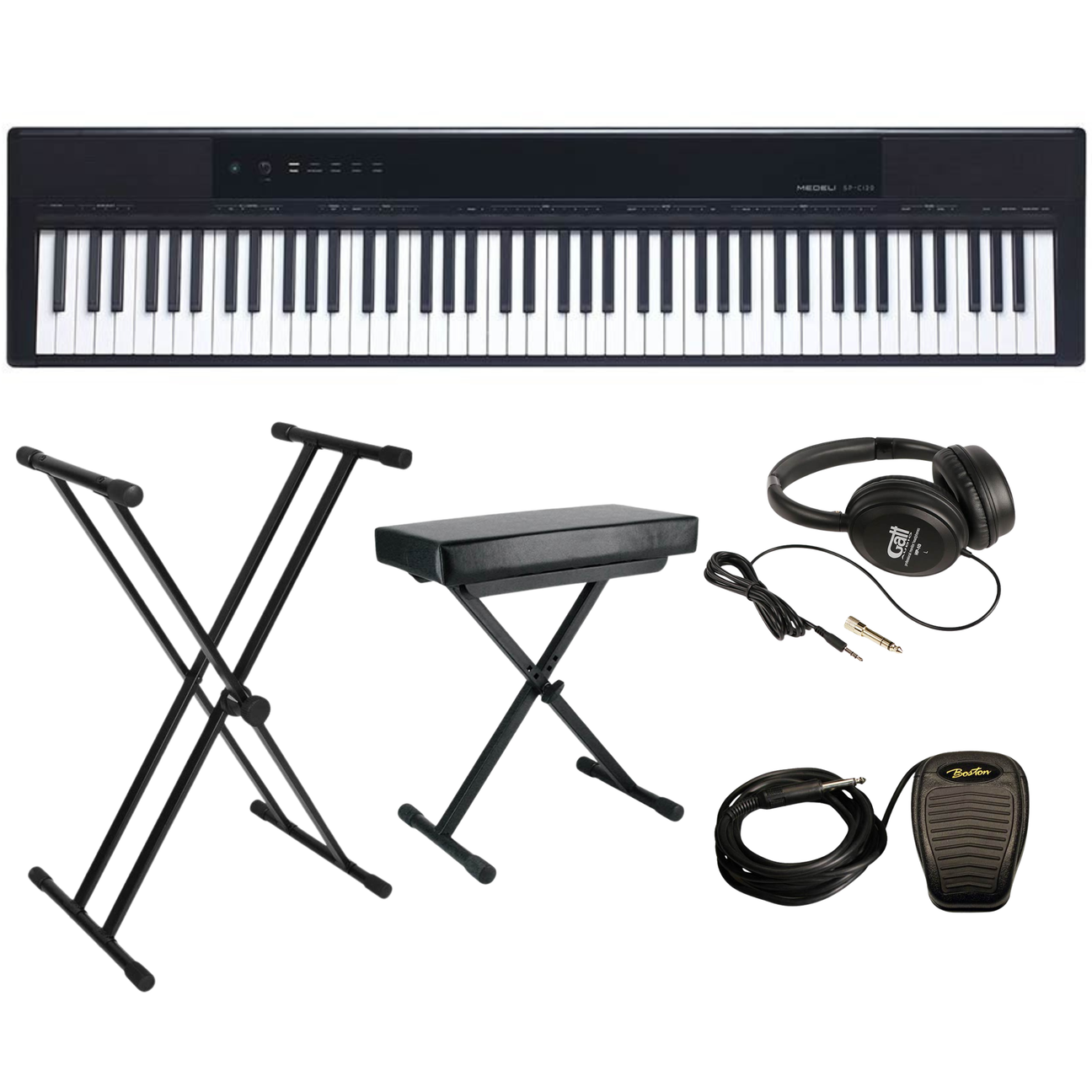 Medeli SP-C120 Performer Series Digitale Piano Set met Standaard, Kruk, Hoofdtelefoon en Sustainpedaal