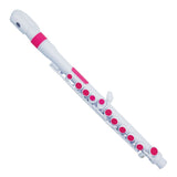 NUVO jFlute 2.0 wit-roze kinder dwarsfluit in C met DONUT kopstuk en Firstnote