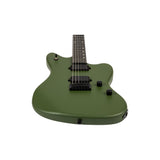Spira J-400 MGR Offset Elektrische Gitaar HH Villain Humbuckers Roasted Poplar Ebony Tech Satin Green