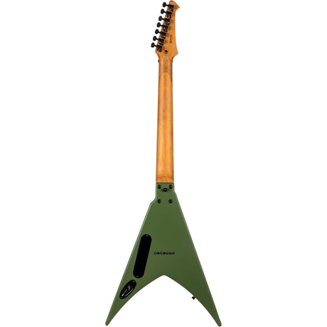 Spira V-407 MGR V-Style 7-Snarige Elektrische Gitaar HH Villain Humbuckers Roasted Poplar Satin Green