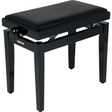 QUIKLOK PB100BKL Piano Bank – Verstelbaar 480-570 mm, Kunstleren Zitting, Hoogglans Zwart
