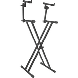 QUIKLOK T22 Dubbele X Keyboardstandaard – 2 Lagen, Staal, Verstelbaar, max. 81 kg