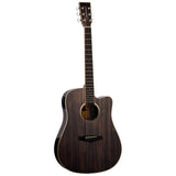 Tanglewood Winterleaf 5 CE BS Dreadnought Cutaway Elektro-Akoestische Gitaar Solid Mahogany Black Shadow Gloss