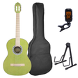 Valencia VC354HGN Klassieke Gitaar 4/4 – Sitka Spar & Mahonie, Groen, Inclusief Tas, Standaard en Stemapparaat