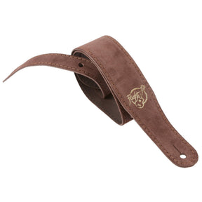 Flight S43 Bruine Suède Ukulele Strap EU Handgemaakt met Headstock Tie