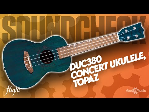 Flight DUC380 Jade Concert Ukulele met Mahogany Body, Bone Topkam en Aquila Nylgut Snaren